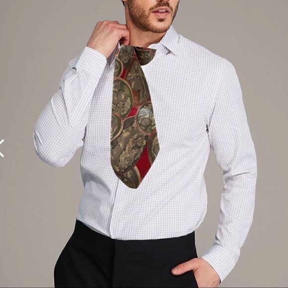 Vintage Marisap 100% Silk 3” Wide Necktie Ancient Romans - Picture 3 of 11